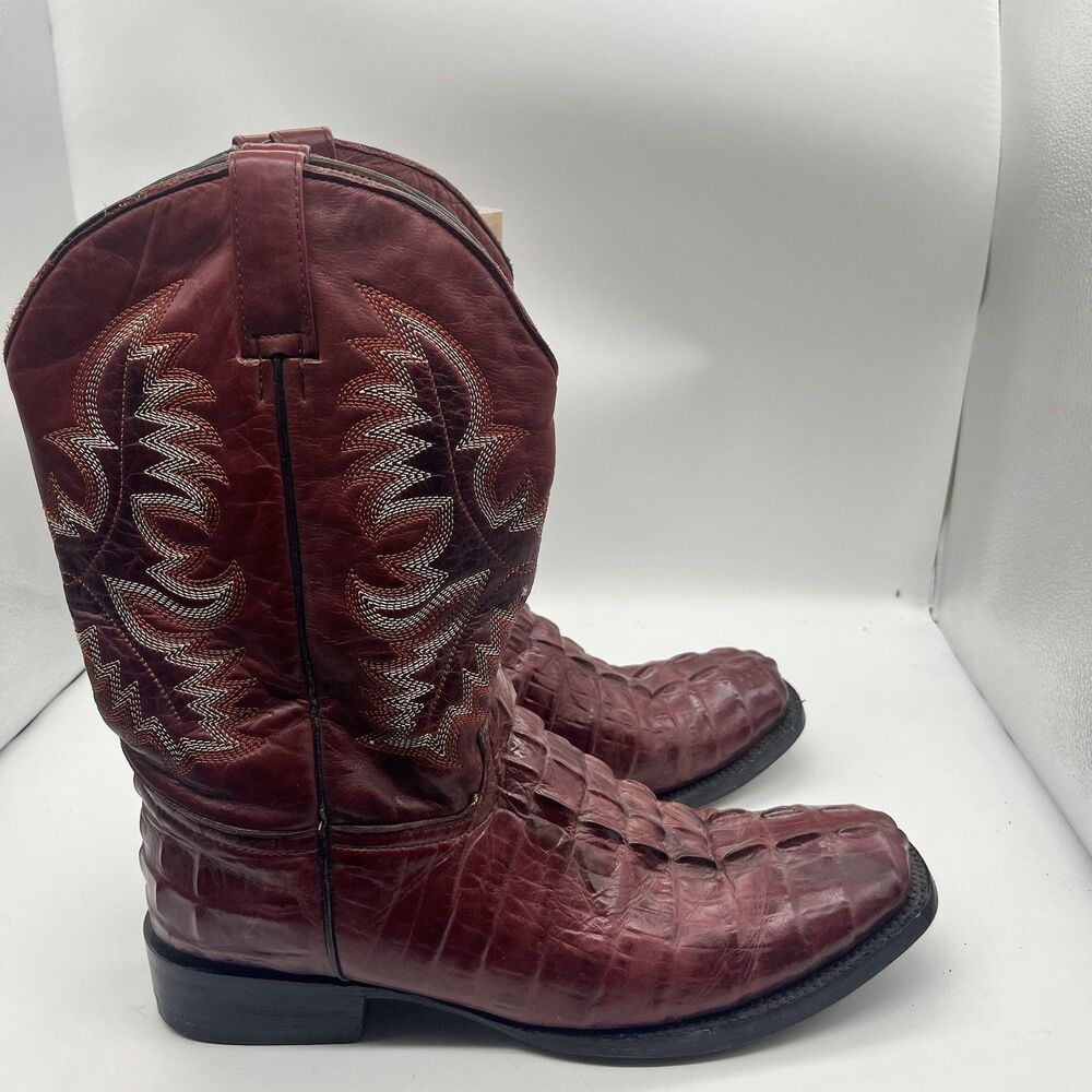 El Presidente Gold Collection Caiman Crocodile Boots Mens Size 13